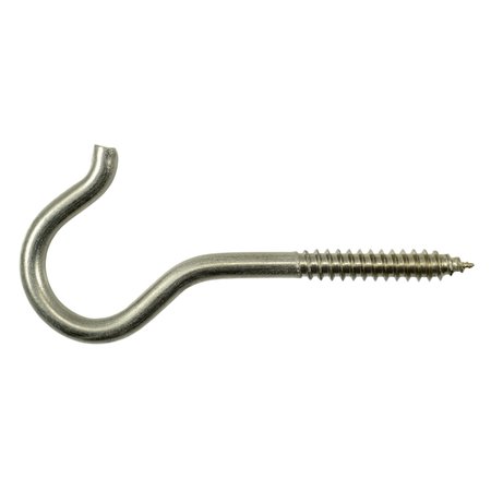 MIDWEST FASTENER 7/32" x 13/16" x 3-7/8" 18-8 Stainless Steel #804 Screw Hooks 20PK 52398